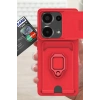 Durukar®   Redmi Note 13 Pro 4G Kılıf Zuma Kartvizitli Yüzüklü Silikon - Kırmızı