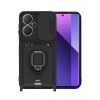 Durukar®   Redmi Note 13 Pro Plus Kılıf Zuma Kartvizitli Yüzüklü Silikon - Siyah