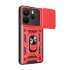Durukar®   Redmi Note 14 4G Pars Lens Yüzüklü Silikon - Kırmızı