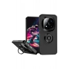 Durukar®   Redmi Note 14 Pro 4G Kılıf Montreal Yüzüklü Silikon Kapak - Siyah