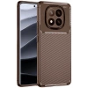 Durukar®   Redmi Note 14 Pro Plus Kılıf Auto Focus Karbon Kapak - Kahverengi