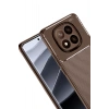 Durukar®   Redmi Note 14 Pro Plus Kılıf Auto Focus Karbon Kapak - Kahverengi