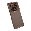 Durukar®   Redmi Note 14 Pro Plus Kılıf Auto Focus Karbon Kapak - Kahverengi