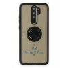 Durukar®   Redmi Note 8 Pro Kılıf Montreal Yüzüklü Silikon Kapak - Siyah