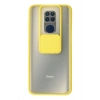 Durukar®   Redmi Note 9 Kılıf Palm Buzlu Kamera Sürgülü Silikon - Sarı