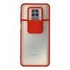 Durukar®   Redmi Note 9 Pro Kılıf Palm Buzlu Kamera Sürgülü Silikon - Kırmızı