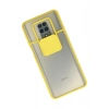 Durukar®   Redmi Note 9 Pro Kılıf Palm Buzlu Kamera Sürgülü Silikon - Sarı