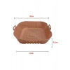 Durukar® Renkli Isıya Dayanıklı Yıkanılabilir Silikon Fırın  Airfryer Kare Model Pişirme Matı 20 cm