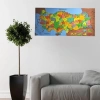 Durukar® Renkli Türkiye Haritası Manyetik Yapıştırıcı Gerektirmeyen Duvar Stickerı 118 CM * 56 CM