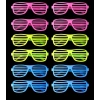 Durukar® Retro Neon Fosforlu Panjur Gözlük 12 Adet – 80’ler 90’lar Parti Stili