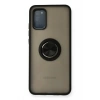 Durukar®  Samsung Galaxy A02S Kılıf Montreal Yüzüklü Silikon Kapak - Siyah