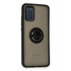 Durukar®  Samsung Galaxy A02S Kılıf Montreal Yüzüklü Silikon Kapak - Siyah