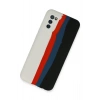 Durukar®  Samsung Galaxy A03S Kılıf Ebruli Lansman Silikon - Beyaz-Siyah
