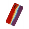 Durukar®  Samsung Galaxy A03S Kılıf Ebruli Lansman Silikon - Kırmızı-Mor