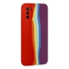 Durukar®  Samsung Galaxy A03S Kılıf Ebruli Lansman Silikon - Kırmızı-Mor
