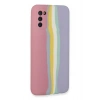 Durukar®  Samsung Galaxy A03S Kılıf Ebruli Lansman Silikon - Pembe-Lila