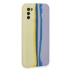 Durukar®  Samsung Galaxy A03S Kılıf Ebruli Lansman Silikon - Sarı-Lila