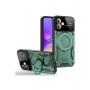 Durukar®  Samsung Galaxy A06 Kılıf Joy Lens Standlı Kapak - Koyu Yeşil