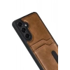 Durukar®  Samsung Galaxy A17 5G Sara Kartvizitli Deri Kılıf - Taba