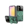 Durukar®  Samsung Galaxy A55 5G Kılıf Joy Lens Standlı Kapak - Koyu Yeşil