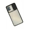 Durukar®  Samsung Galaxy A71 Kılıf Palm Buzlu Kamera Sürgülü Silikon - Siyah