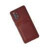 Durukar®  Samsung Galaxy A72 Kılıf Kelvin Kartvizitli Silikon - Bordo