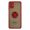 Durukar®  Samsung Galaxy M51 Kılıf Montreal Yüzüklü Silikon Kapak - Kırmızı