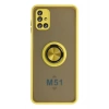 Durukar®  Samsung Galaxy M51 Kılıf Montreal Yüzüklü Silikon Kapak - Sarı
