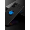 Durukar®  Samsung Galaxy M51 Kılıf Range Yüzüklü Silikon - Siyah-Mavi