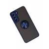 Durukar®  Samsung Galaxy S21 FE Kılıf Montreal Yüzüklü Silikon Kapak - Lacivert