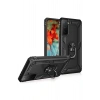Durukar®  Samsung Galaxy S21 Plus Kılıf Sofya Yüzüklü Silikon Kapak - Siyah