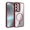 Durukar®  Samsung Galaxy S24 FE Remim Lensli Magsafe Standlı Kapak - Bordo