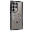 Durukar®  Samsung Galaxy S24 Ultra Kılıf Joke Simli Magneticsafe Kılıf - Siyah