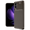 Durukar® Samsung Galaxy S25 Edge Case Auto Focus Carbon Cover - Brown