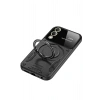 Durukar®  Samsung Galaxy S25 Edge Kılıf Joy Lens Standlı Kapak - Siyah