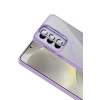 Durukar®  Samsung Galaxy S25 Remim Lensli Magsafe Standlı Kapak - Lila