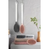 Durukar® Silikon Masajlı Uzun Saplı Vücut Masaj Fırçası Banyo Sırt Kesesi Saplı Yumuşak Fırça