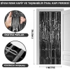 Durukar® Siyah Renk Ekstra Metalize Parlak Saçaklı Arka Fon Perde İthal A Kalite 1x2 Metre