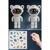 Durukar® Stickerlı ,Kumandalı ASTRONOT Model Gece Lambası