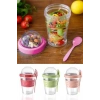 Durukar® Taken Go Lidded Spoon Practical Portable Fruit Yogurt Cup
