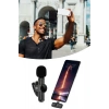 Durukar® Type C Uyumlu İphone Dönüştürücülü Kablosuz Yaka Mikrofonu Android ve İphone Uyumlu Mini Mikrofon