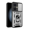 Durukar®  Vivo Y27 Kılıf Pars Lens Yüzüklü Silikon - Gümüş