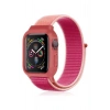 Durukar®   Watch 38mm Hasırlı Cırtcırtlı Kasalı Kordon - Mor