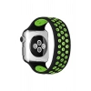 Durukar®   Watch 42mm Ayarlı Delikli Silikon Kordon - Siyah-Yeşil