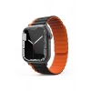 Durukar®   Watch 42mm MO-WB1 Çift Renk Mıknatıslı Silikon Kordon - Siyah-Turuncu