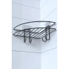Durukar® Yapışkanlı Banyo Köşeliği Kancalı Köşe Rafı Duş Şampuanlık Duvar Düzenleyici Organizer Raf