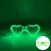 Durukar® Yeşil LED Işıklı Kalp Gözlük – 3 Modlu Parti & Glow Gözlüğü