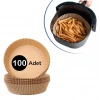Durukar®100 Adet  Air Fryer Pişirme Kağıdı Tek Kullanımlık  Yağlı Kağıdı Yuvarlak Tabak Model