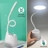Durukar®Kalemlikli Telefon Tutacaklı Şarjlı Dokunmatik 3 Mod Esnek Başlıklı Dimmerli LED Masa Lambası