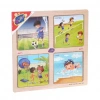 Eğitici Ahşap 4lü Puzzle Seti - Onyıl